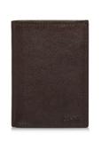 Brown leather unbuttoned men's wallet PORMS-0550-89(W24)