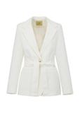 Women's cream blazer with belt ZAKDT-0030-12(W24)