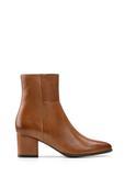 Women's leather ankle boots in cognac color BUTYD-1186-87(Z25)