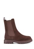 Brown leather women's boots BUTYD-1010-89(Z25)