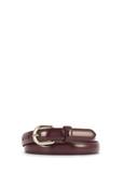 Burgundy thin leather women's belt PASDS-0281-49(Z25)