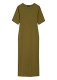 Cotton khaki midi dress SUKDT-0256-8D(W26)