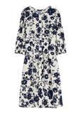 Navy blue floral viscose dress SUKDT-0271-7P(W26)