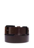 Men's dark brown leather belt PASMS-0241-1I(Z26)
