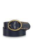 Navy blue leather women's belt with rivets PASDS-0264-99(W23)