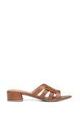 Women's leather mules with a block heel BUTYD-1265-1F(W26)