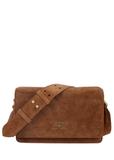 Cognac-colored suede women's handbag TORES-1356-1F(Z26)