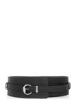 Black leather women's belt 2in1 PASDS-0314-99(Z24)