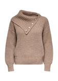 Women's camel sweater with collar SWEDT-0218-24(Z24)