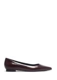 Women's leather burgundy ballet flats BUTYD-1308-4E(Z26)