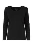 Women's black long sleeve blouse LSLDT-0038-99(KS)