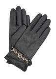 Women's leather gloves with chain REKDS-0101-99(Z25)