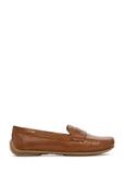 Brown leather women's loafers BUTYD-1054A-24(W25)