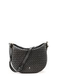 Black braided leather messenger bag TORES-1109-99(W25)