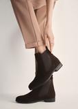 Women's suede ankle boots in brown color BUTYD-1009-89(Z25)