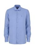 Blue linen men's shirt KOSMT-0321-61(W24)