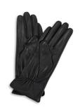 Black leather women's gloves REKDS-0100-99(Z26)