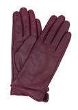 Women's Burgundy Leather Gloves REKDS-0001A-49(Z25)