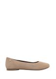 Women's suede ballet flats in cool beige BUTYD-1286-1K(Z26)