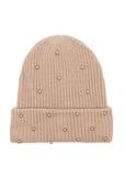 Beige women's wool cap CZADT-0202-24(Z25)