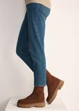 Brown leather women's ankle boots BUTYD-1004-88(Z25)