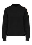 Black loose women's sweater SWEDT-0222-99(Z24)