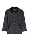 Quilted black women's jacket with collar KURDT-0596-99(Z25)