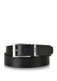 Double-sided black leather men's belt PASMS-0167B-97(W24)