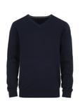 Men's navy blue v-neck sweater SWEMT-0136-69(Z23)