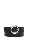 Black leather women's belt PASDS-0353-99(Z26)