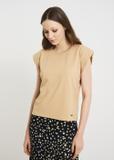 Beige Women's Basic T-shirt TSHDT-0085-80(W22)