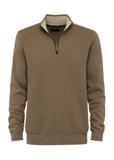 Beige men's sweater with stand-up collar SWEMT-0132-82(Z24)