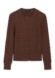 Brown cotton women's cardigan KARDT-0067-1H(Z26)