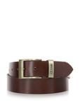 Dark brown leather men's belt PASMS-0127B-90(Z24)