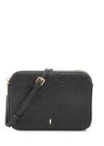 Black women's messenger bag with monogram TOREC-0205F-98(Z25)