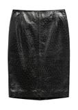 Women's Black Leather Skirt SPCDS-0031-9I(Z26)