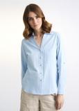 Blue cotton shirt for women KOSDT-0092-62(W22)