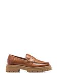 Cognac leather platform loafers BUTYD-1069-1F(W26)