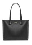 Black leather shopper bag for women TORES-0971F-99(W26)