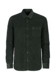 Green men's corduroy shirt KOSMT-0318-54(Z23)