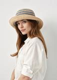 Women's straw hat with blue stripes KAPDT-0036-25(W24)