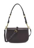 Brown women's handbag with stitching TOREC-1380-1H(Z26)