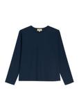 Navy blue cotton women's blouse LSLDT-0060-7E(Z26)