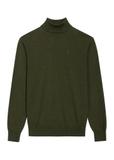 Men's green turtleneck sweater SWEMT-0095B-8B(Z26)