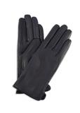 Navy blue leather women's gloves REKDS-0001A-7D(Z26)