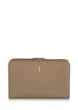 Women's beige leather wallet PORES-0896-80(W24)