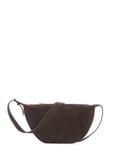 Dark brown leather semi-circular women's handbag TORES-1309-1I(W26)