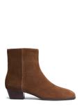 Light brown suede women's ankle boots BUTYD-1303-1G(Z26)