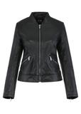 Black women's leather jacket KURDS-0492-5491(Z24)