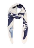 Dark blue floral women's scarf SZADT-0191-7P(W26)
